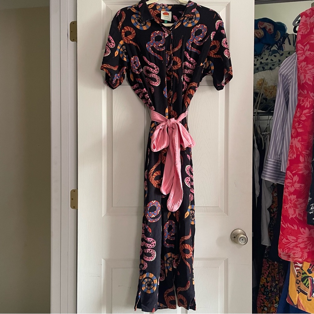 Farm Rio Serpent Print Jumpsuit M EUC